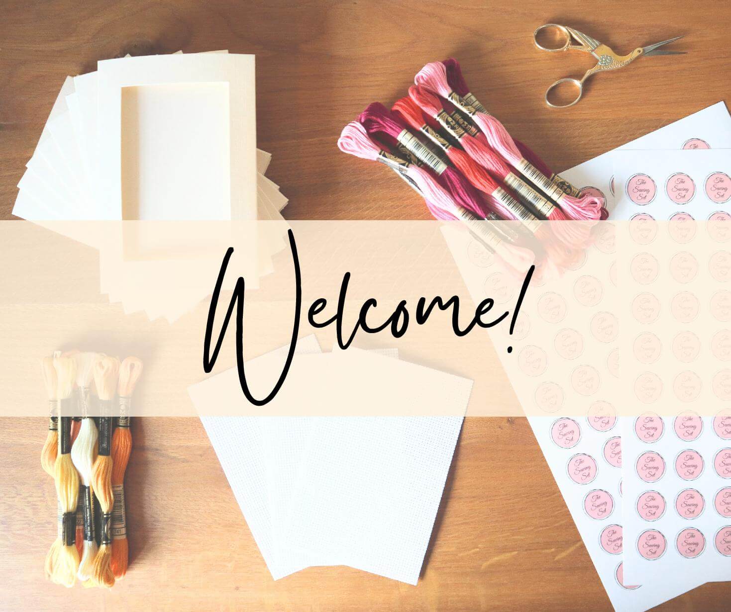 Image showing the Sewing Set workshop with a banner saying "Welcome!" over the top